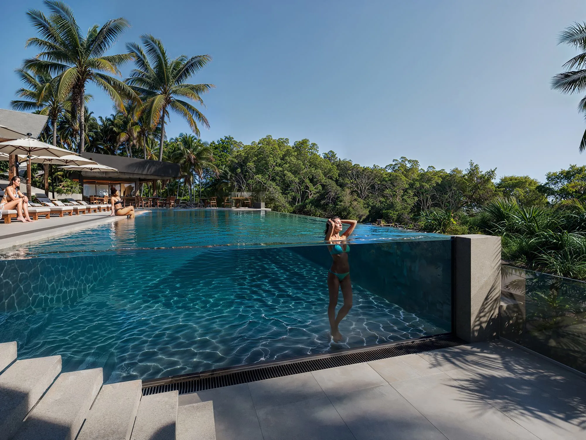 Infinity Pool with Glass Wall