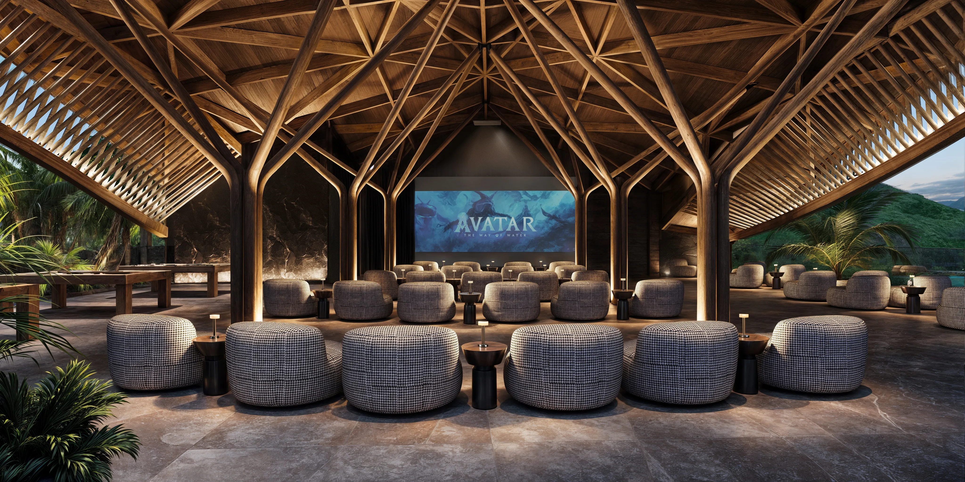 Open-Air Cinema on the Rooftop