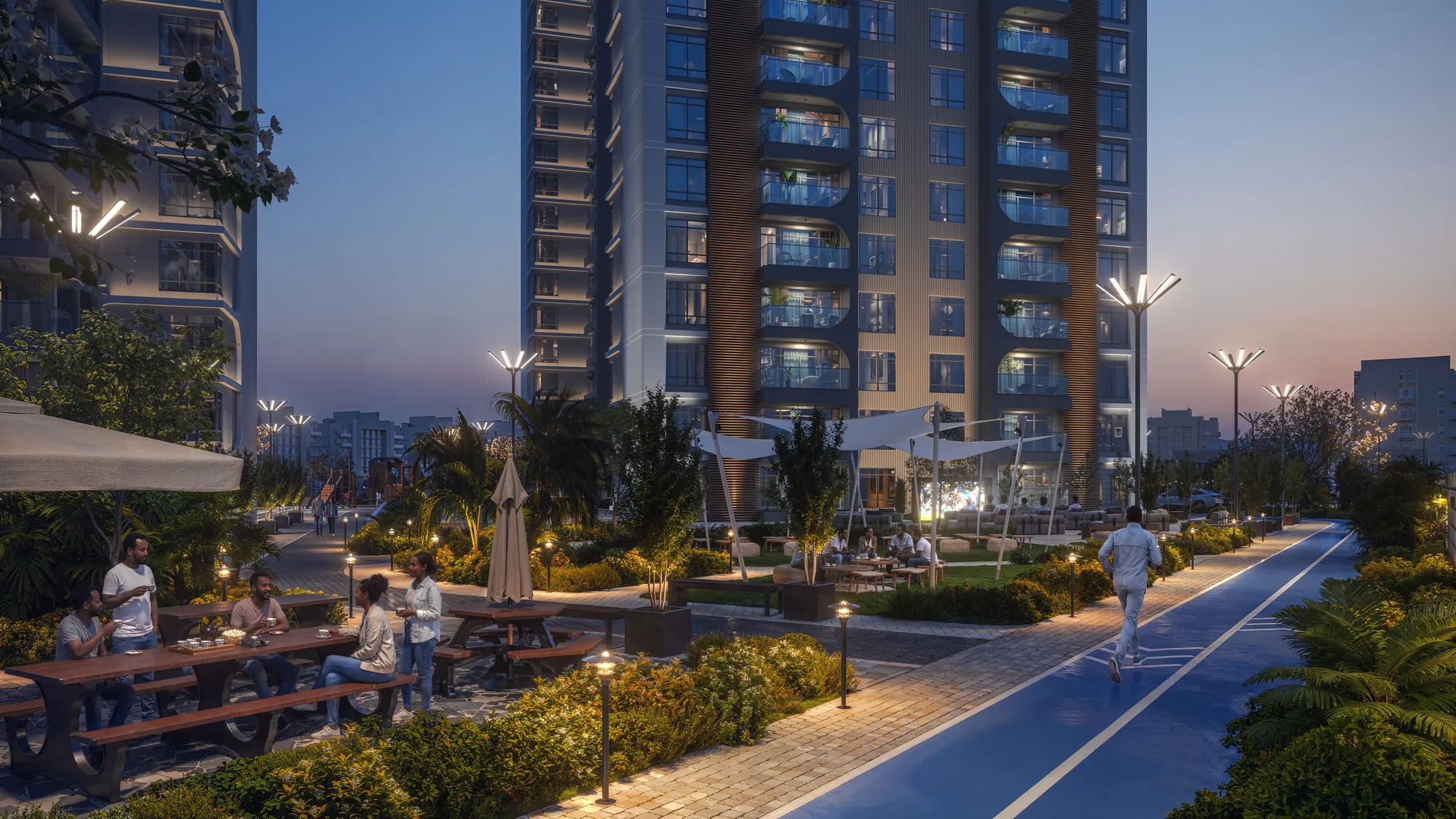 Jogging Track & Seating Areas