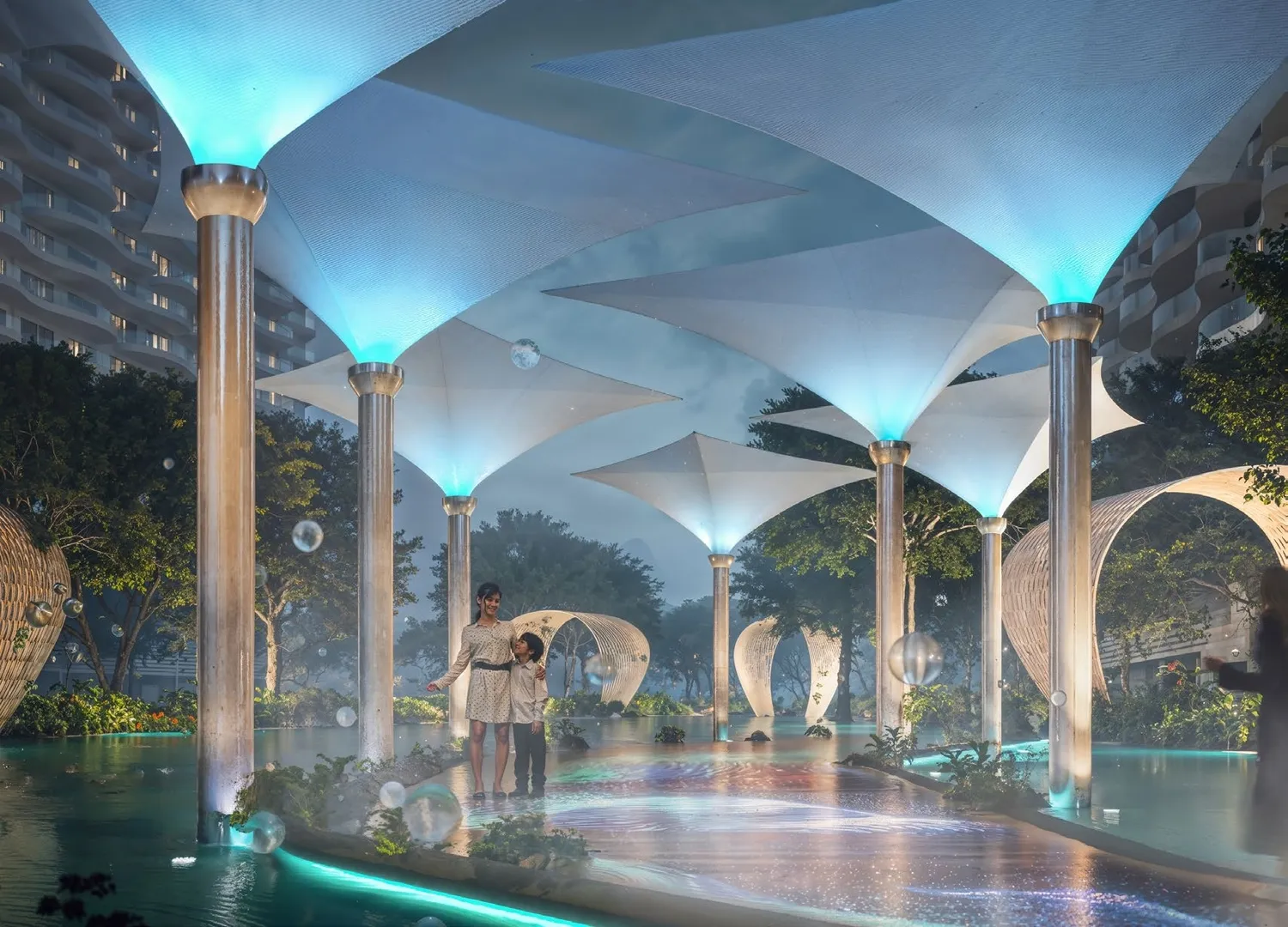 Climat-cooling Water Canopy