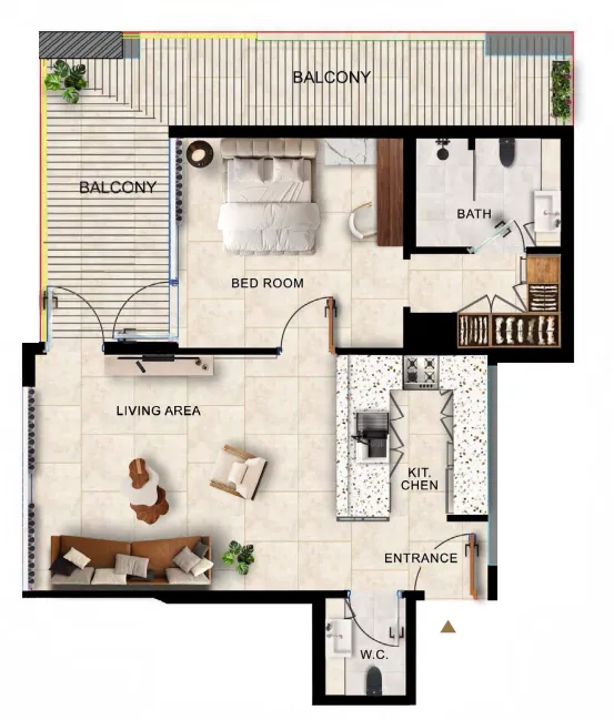 1 bed