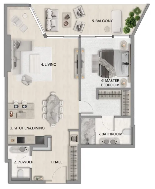 1 bed