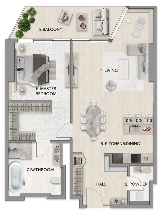 1 bed