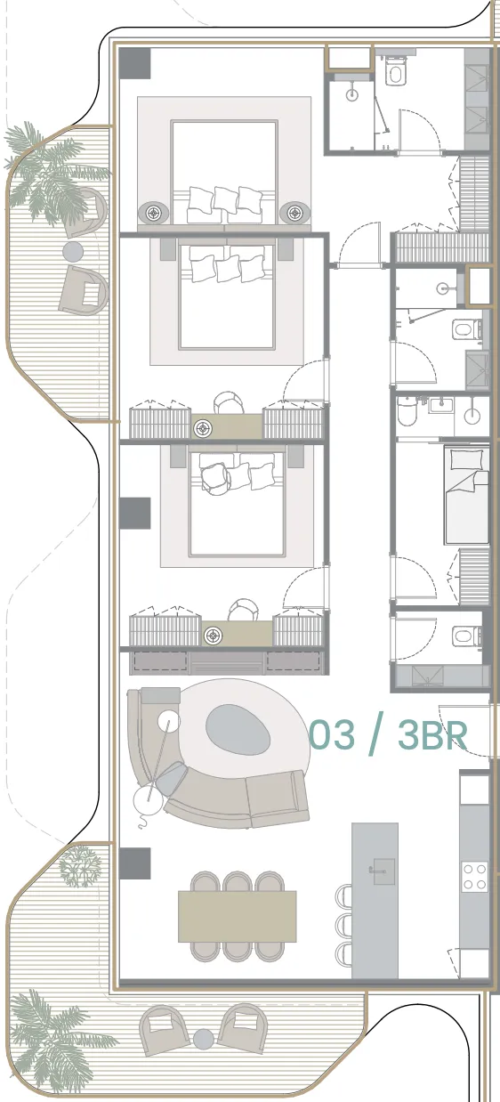 3 bedrooms floor plan