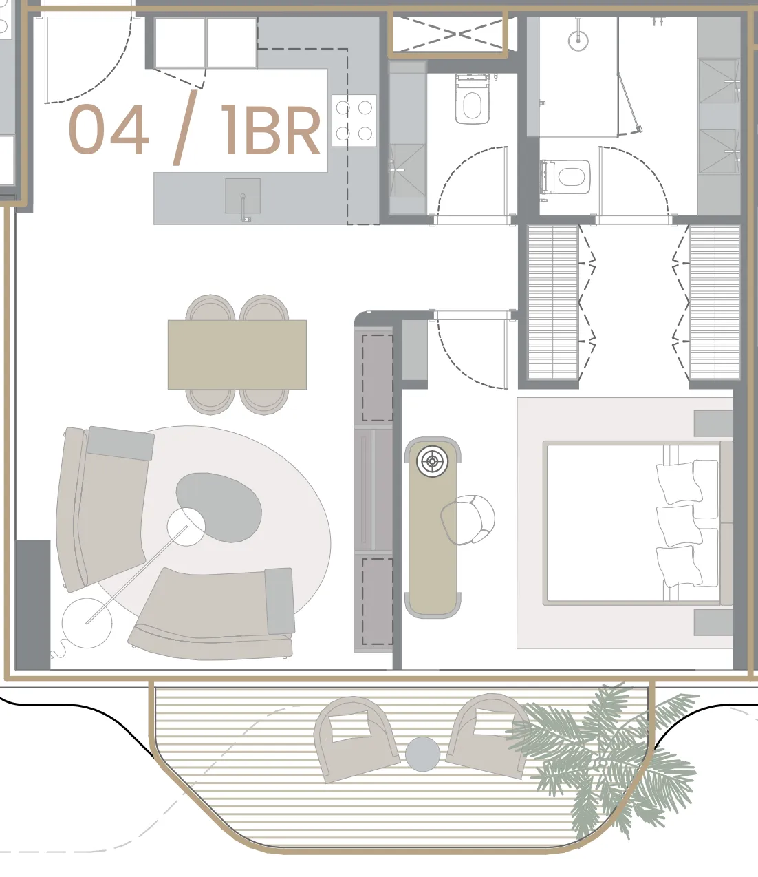 1 bed