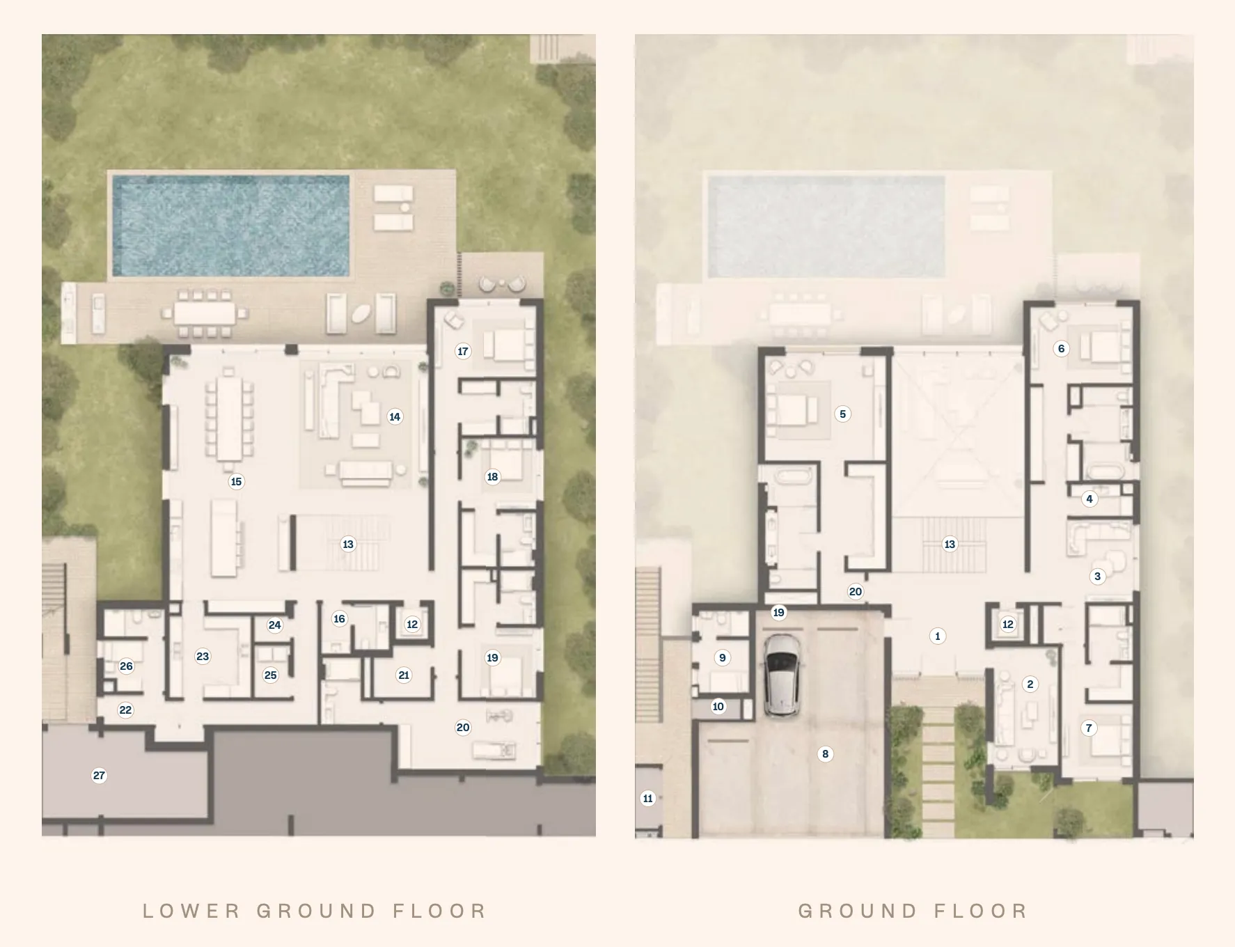 6-bedroom villa floor plan
