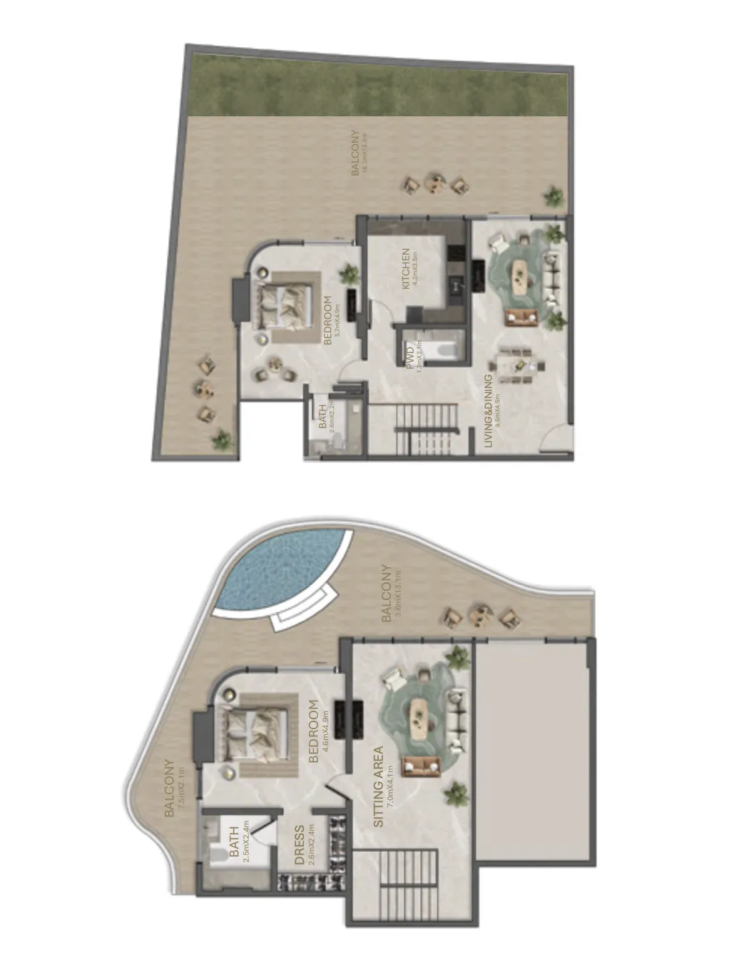 2 bed