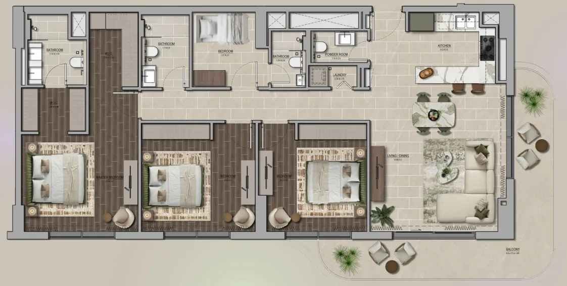3 bedrooms floor plan