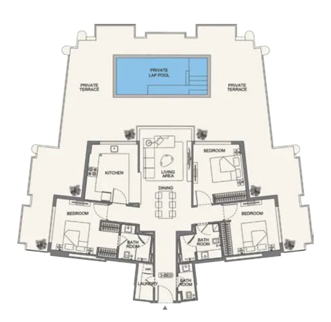 3 bedrooms floor plan