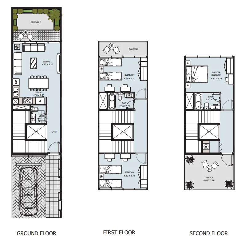 3 bedrooms floor plan