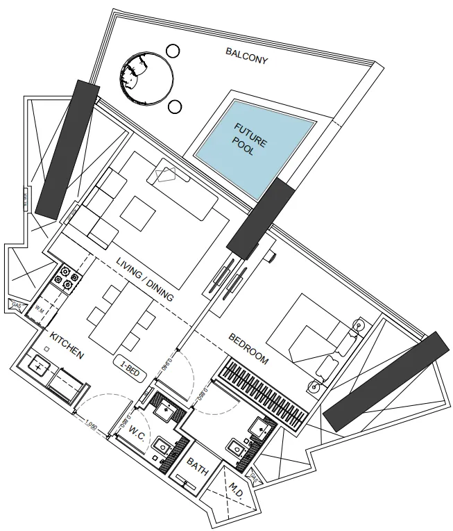 1 bed