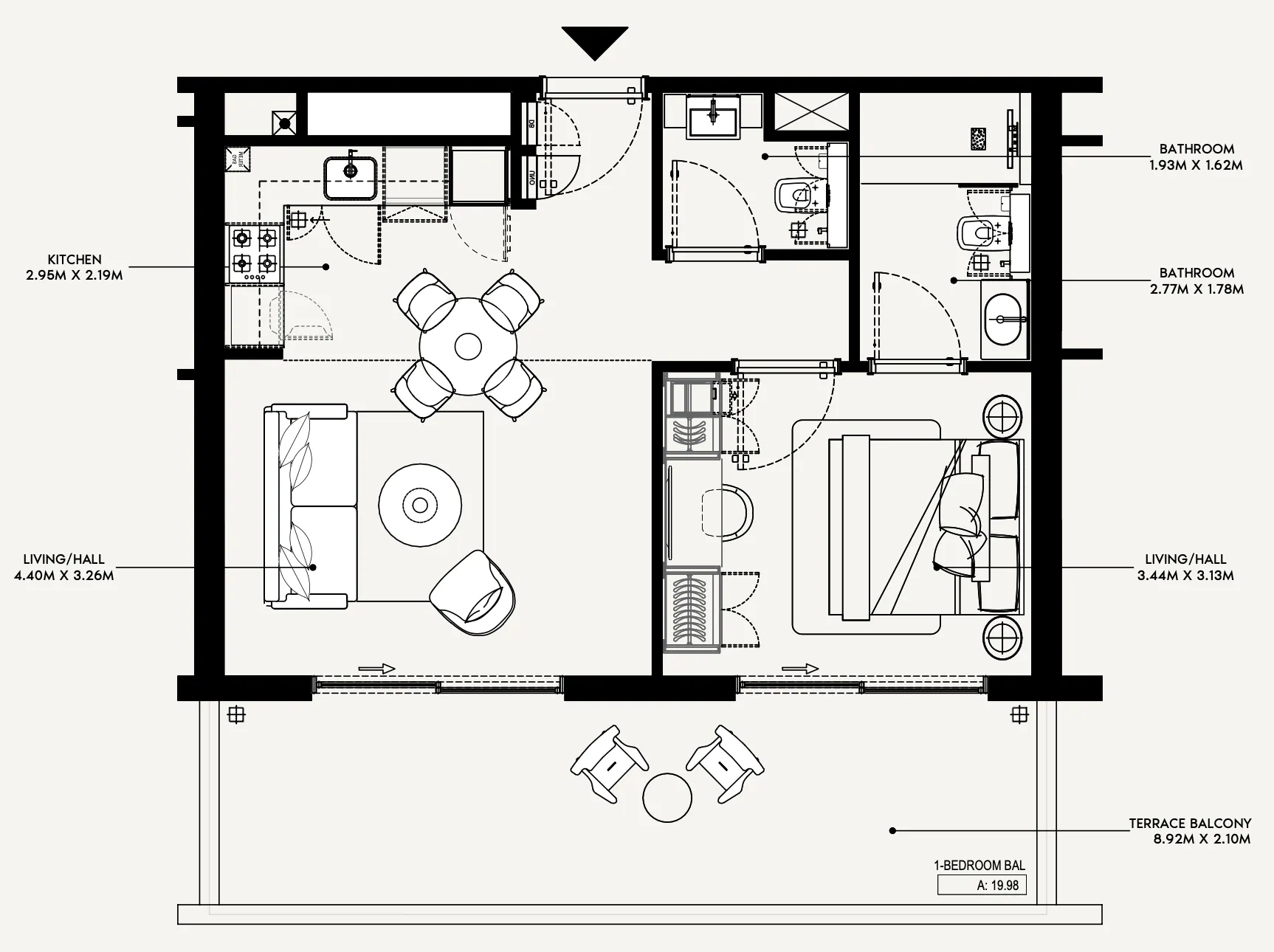 1 bedroom floor plan