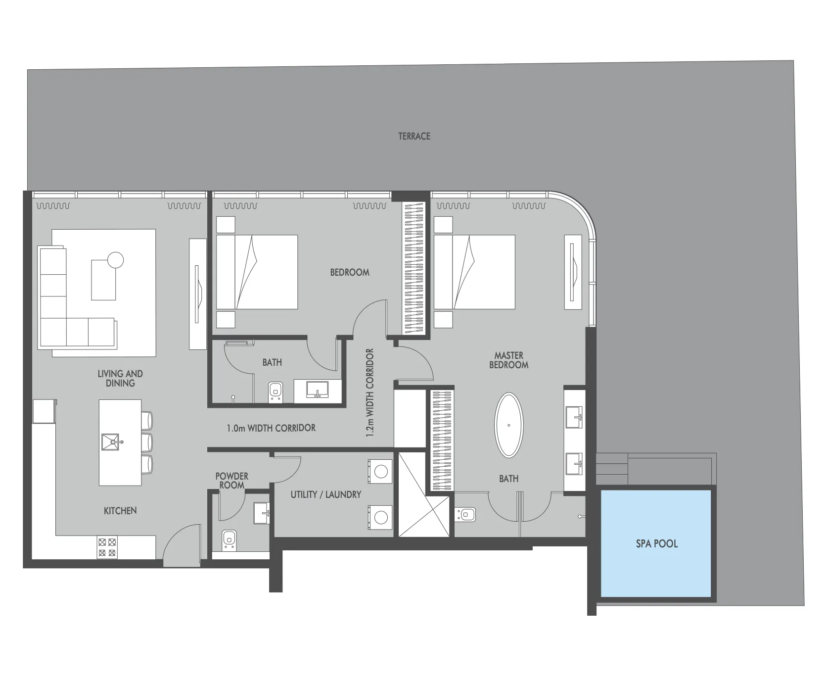 2 bed