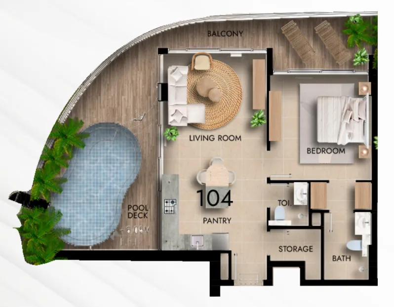 1 bed