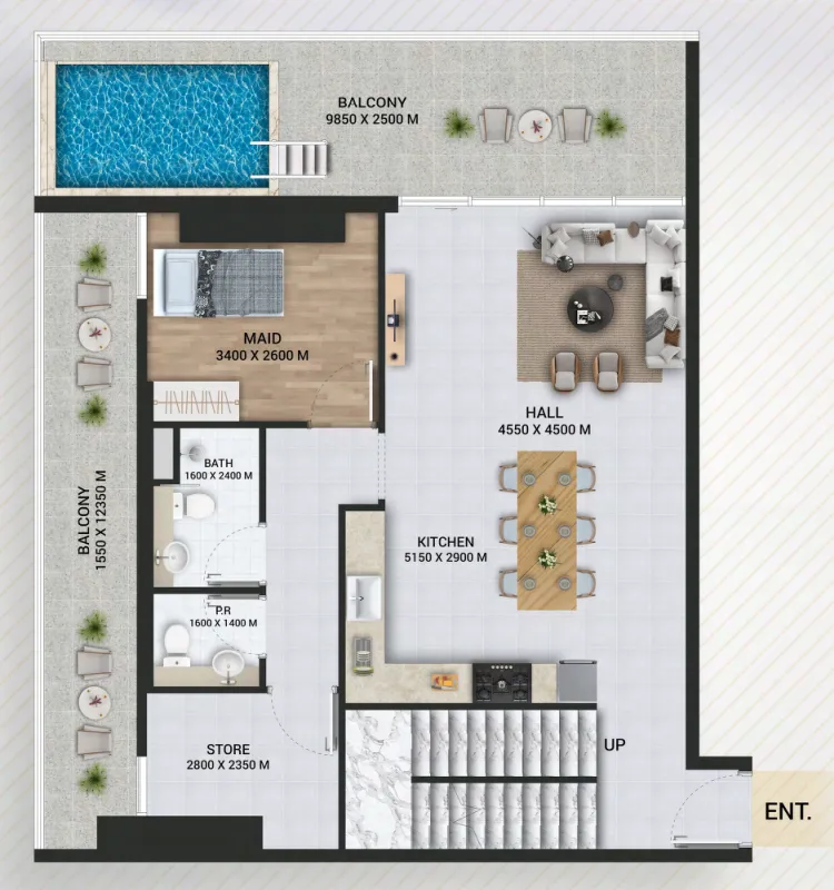3 bedrooms floor plan