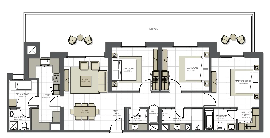 3 bed