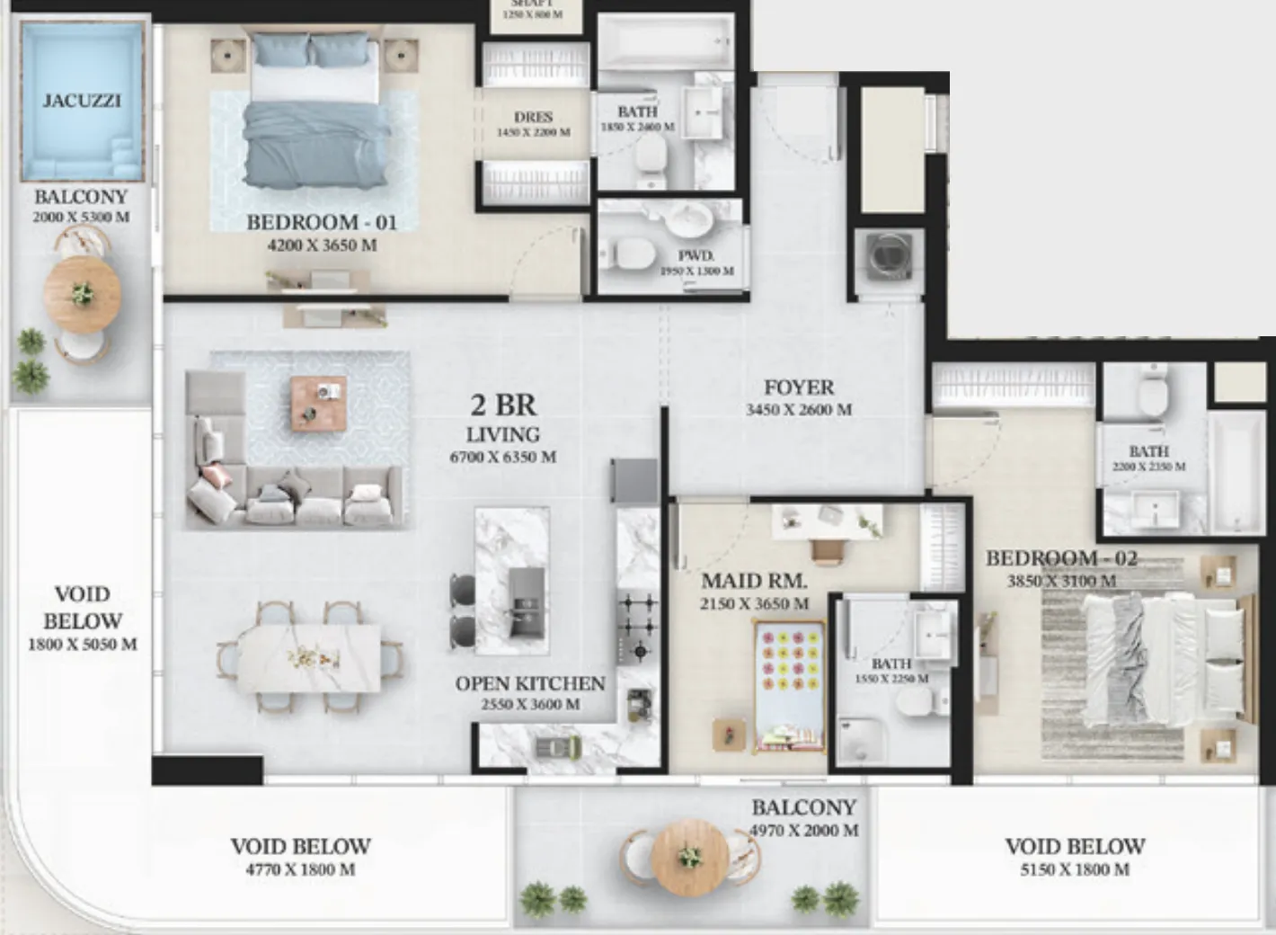 Wellington Developments Wellington Ocean 2BR floor plan