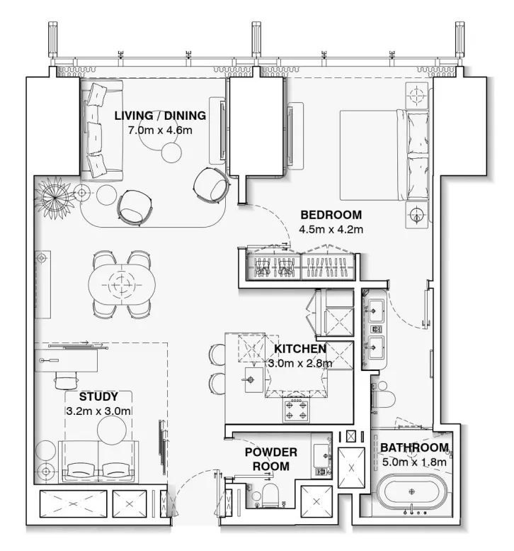 1 bed