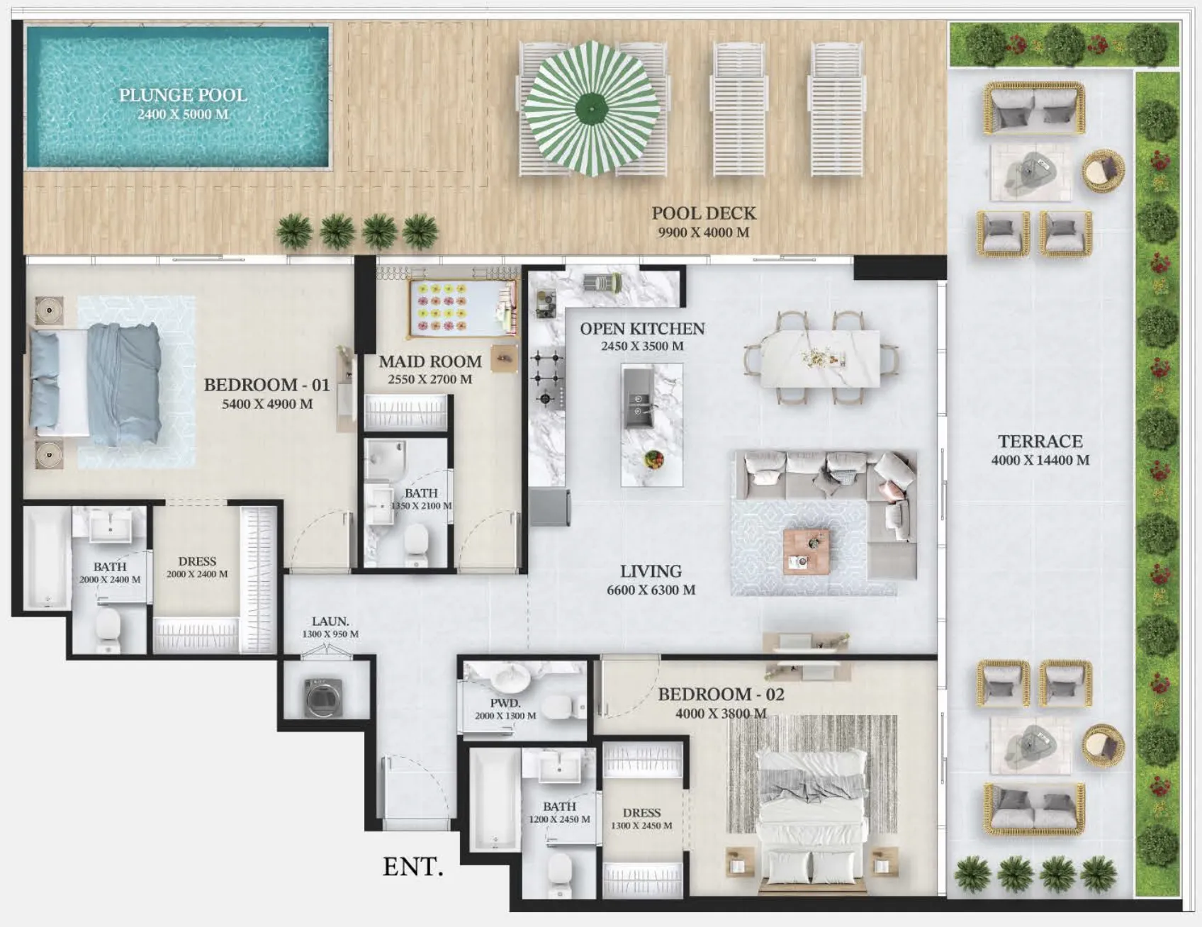 Wellington Developments Wellington Ocean 2BR floor plan