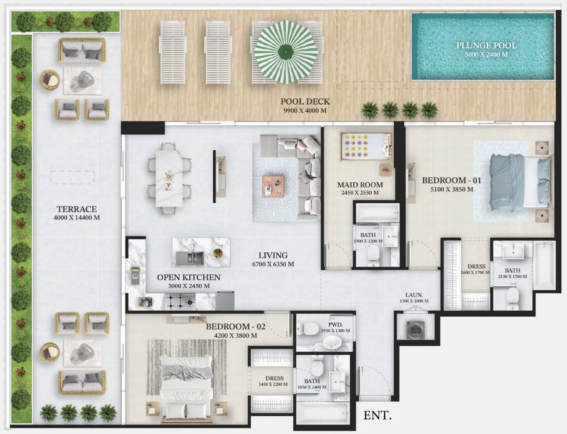 Wellington Developments Wellington Ocean 2BR floor plan