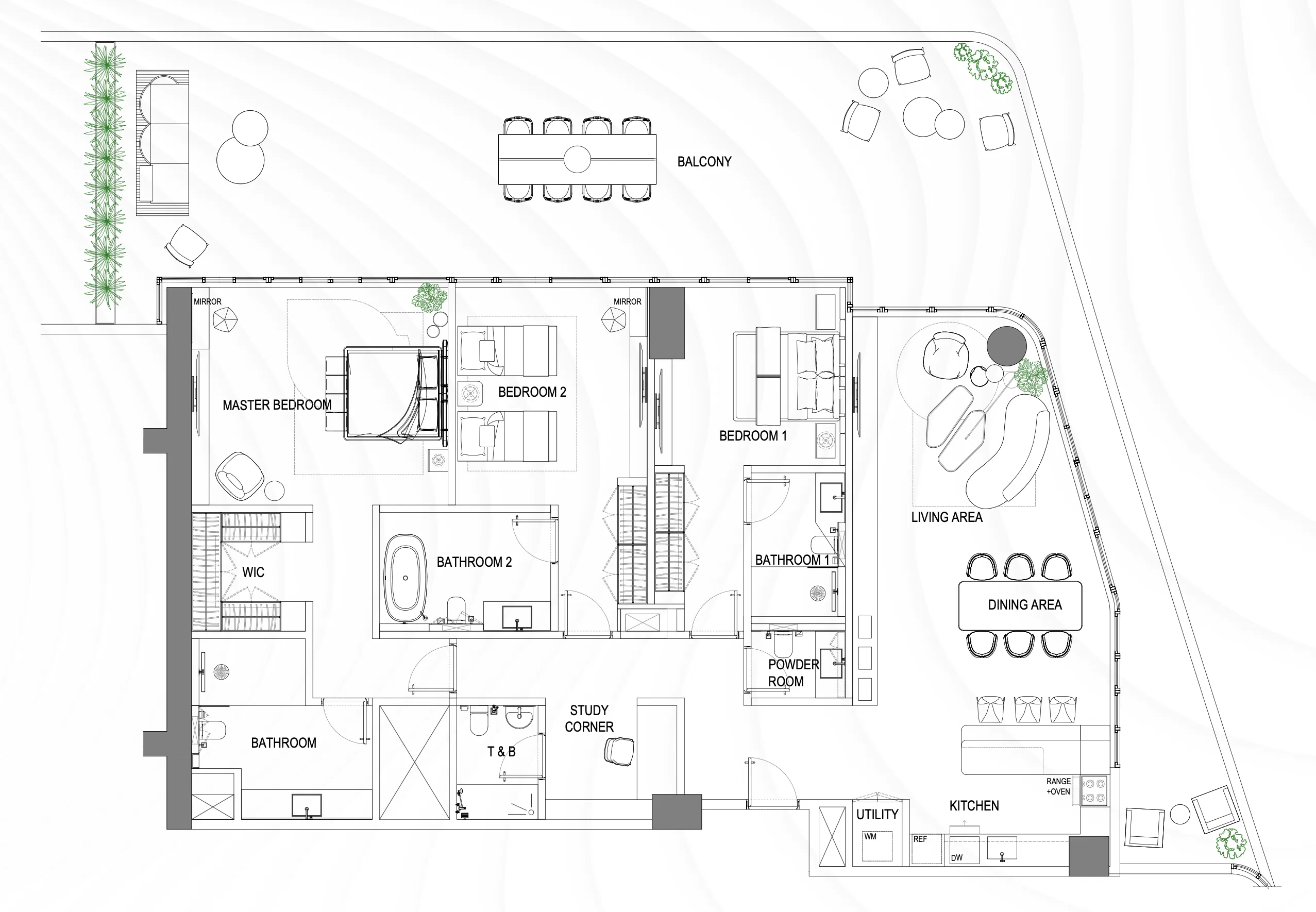 3 bedrooms floor plan