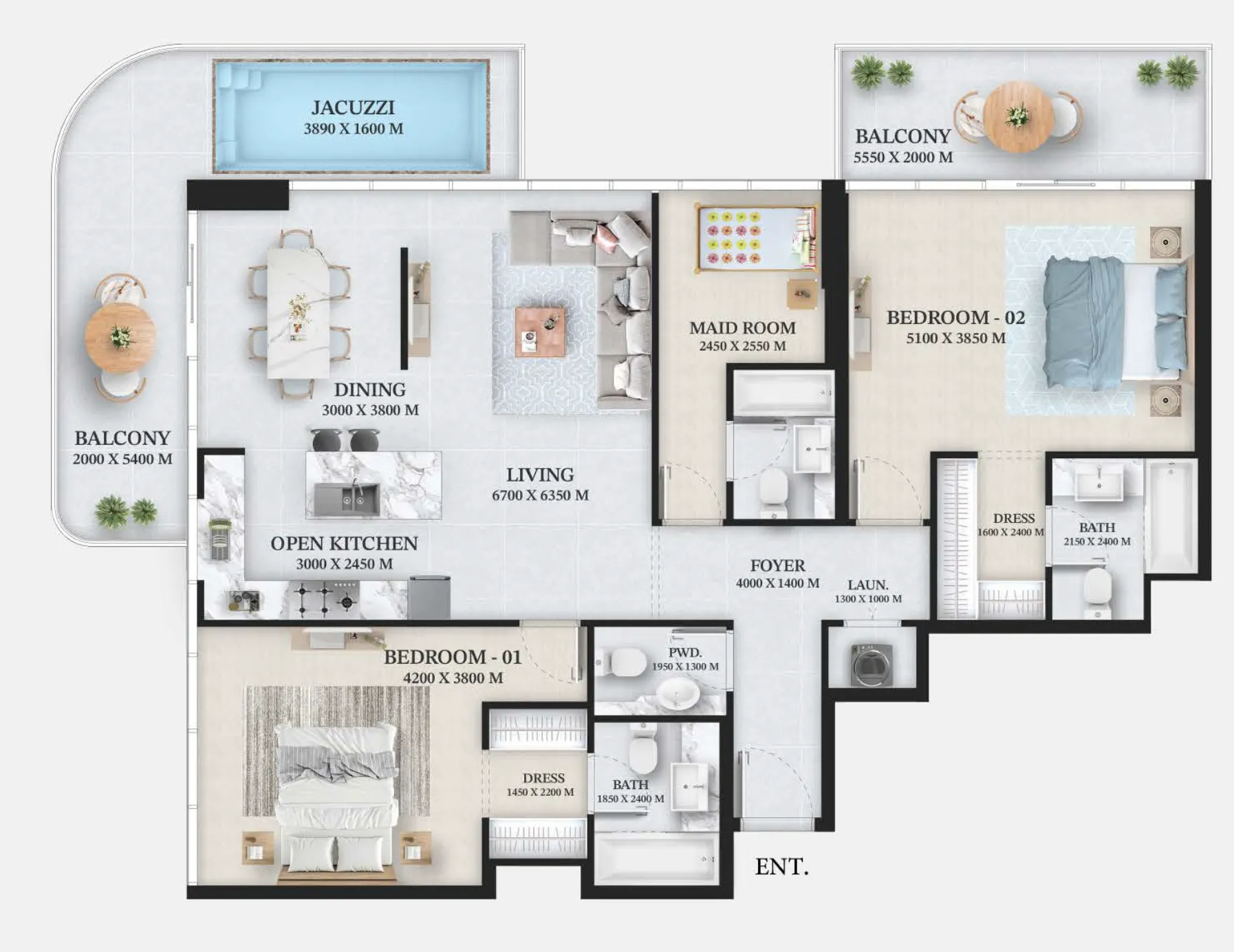 Wellington Developments Wellington Ocean 2BR floor plan