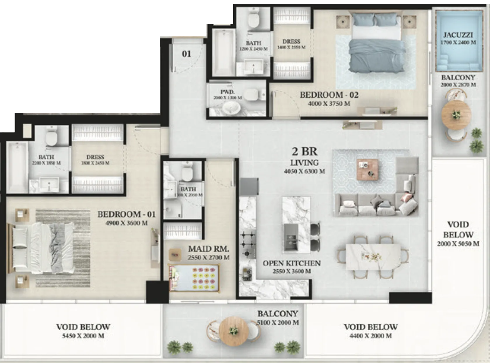Wellington Developments Wellington Ocean 2BR floor plan