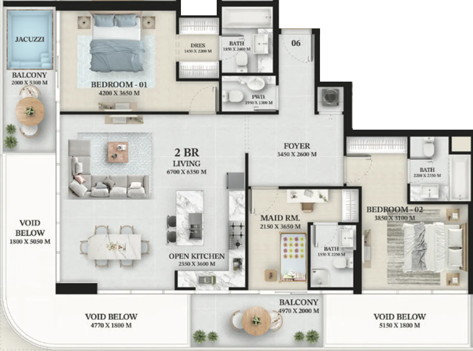 Wellington Developments Wellington Ocean 2BR floor plan