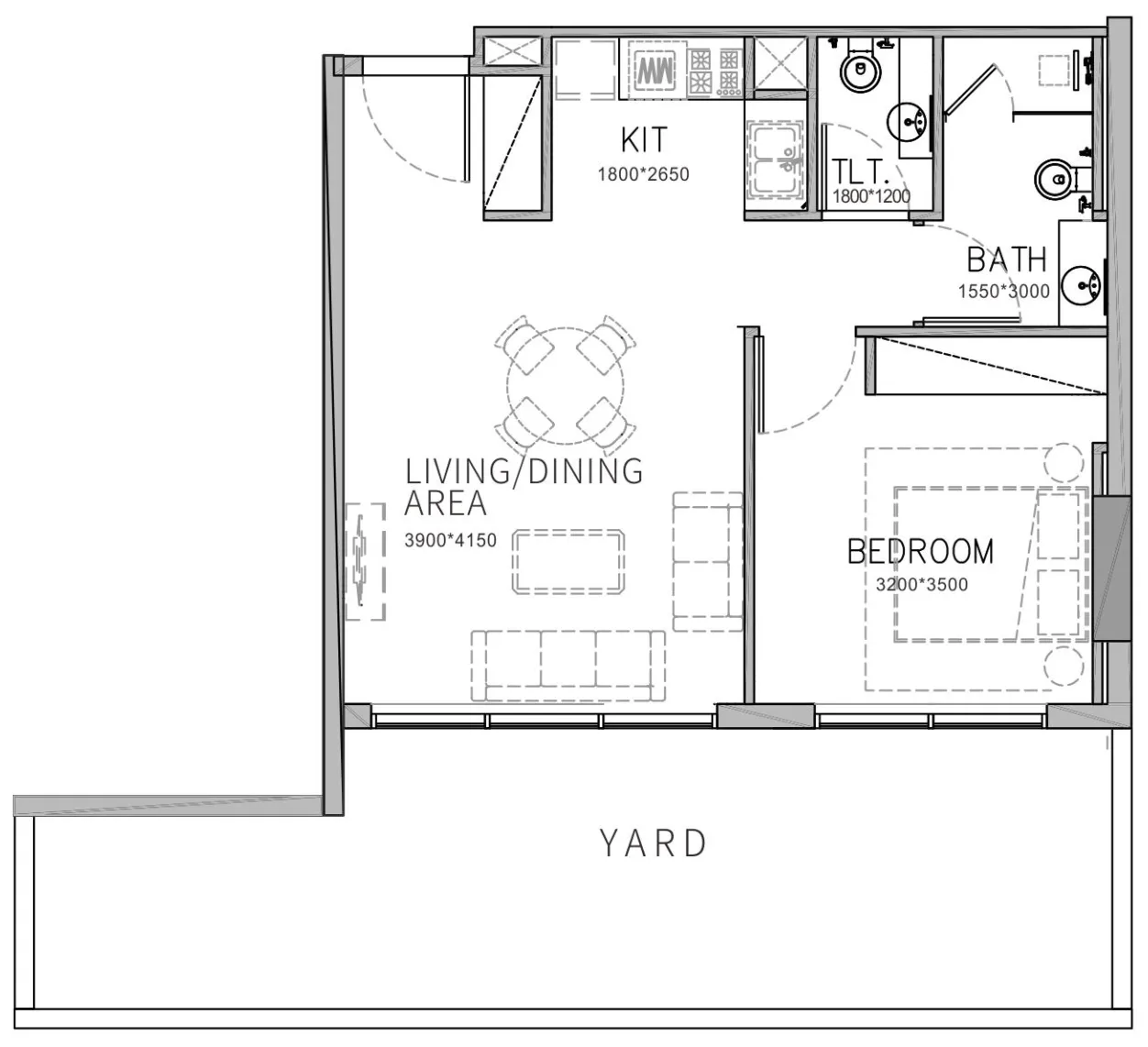 1 bed