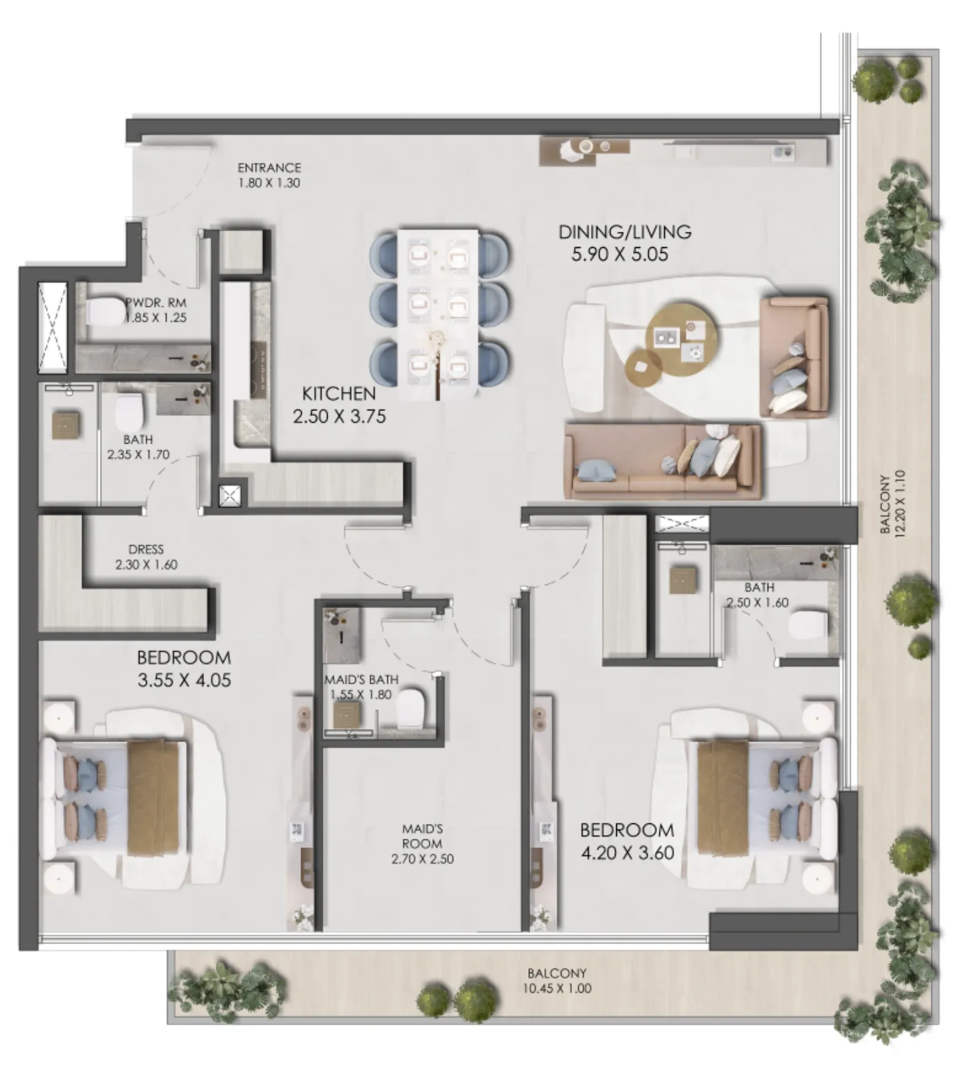 Prescott Legado by Prescott 2BR floor plan