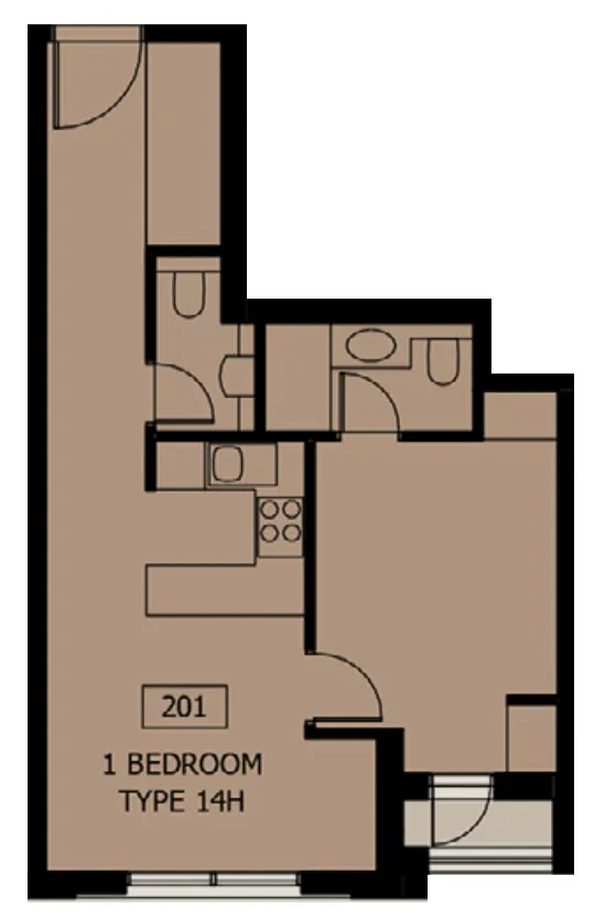 1 bedroom floor plan