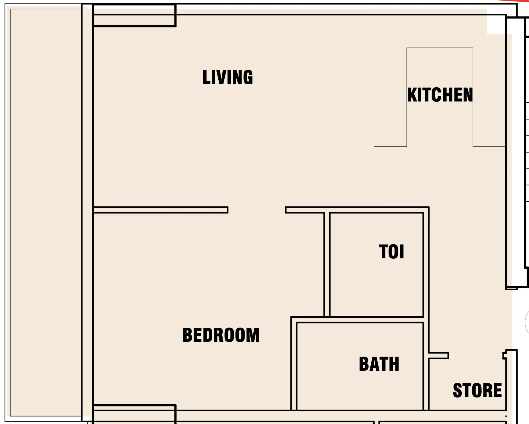 1 bedroom floor plan