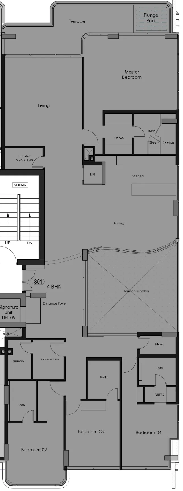 4 bedrooms floor plan