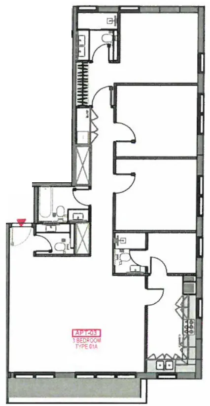 3 bedrooms floor plan
