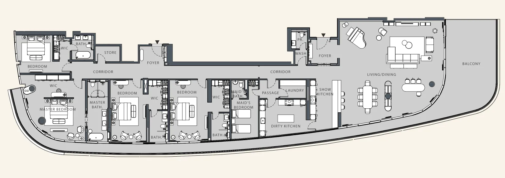 4-bedroom villa floor plan