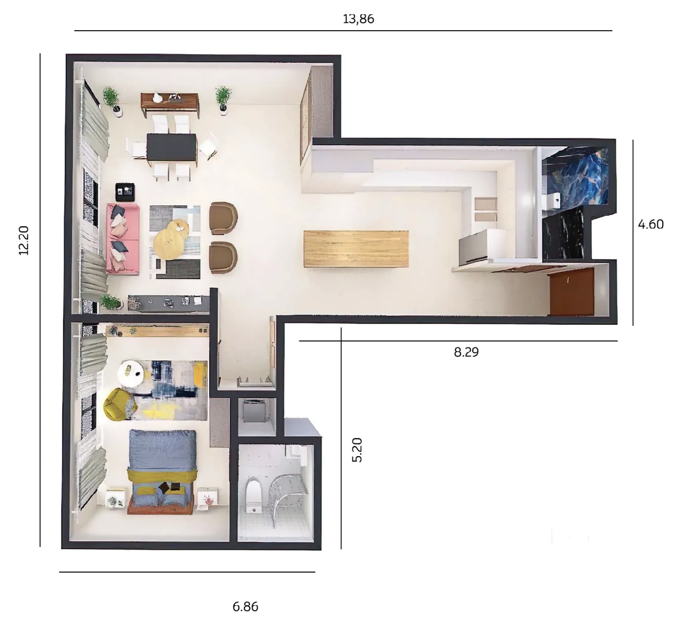 1 bed