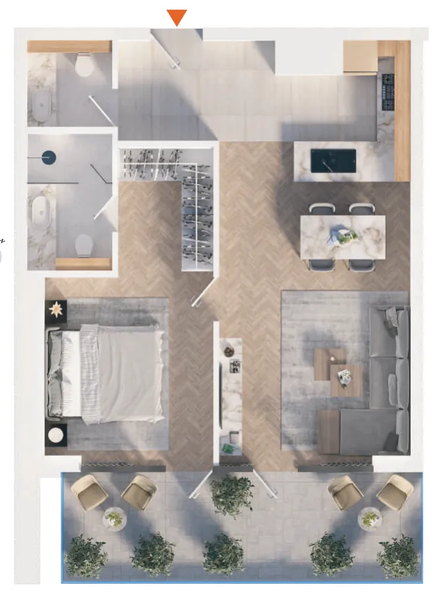1 bedroom floor plan