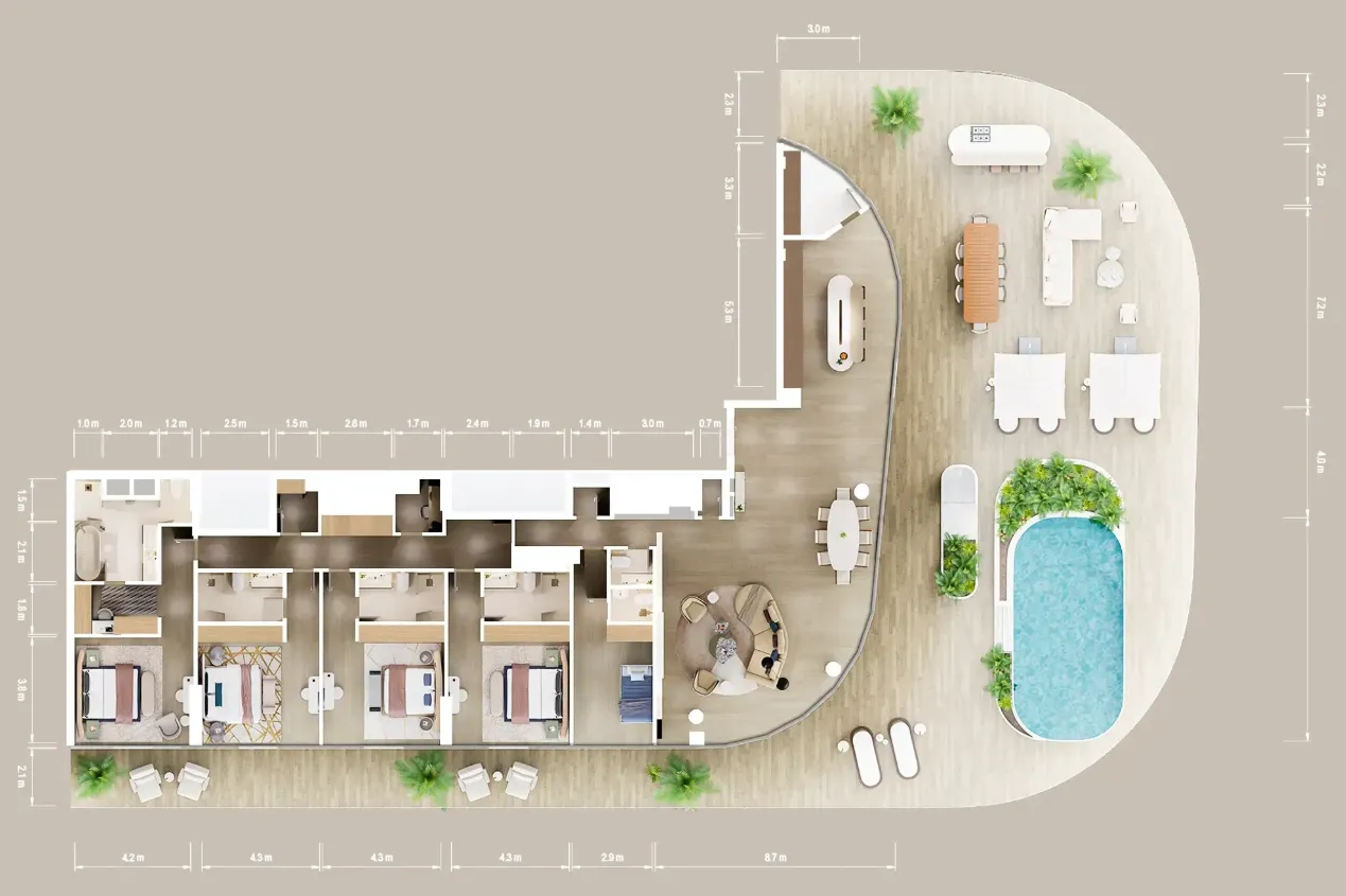 4 bedrooms floor plan