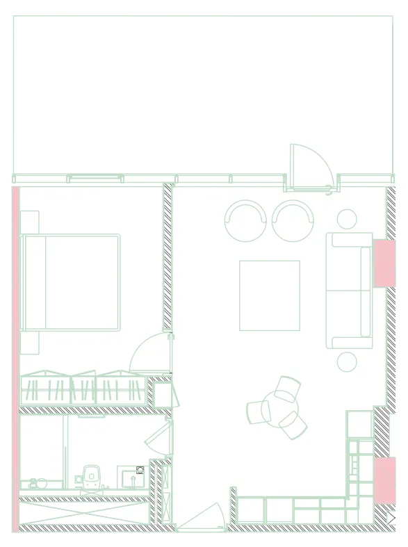 1 bedroom floor plan