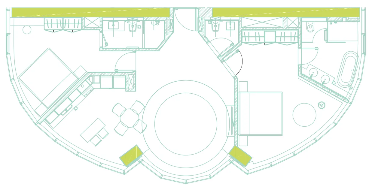 2 bedrooms floor plan