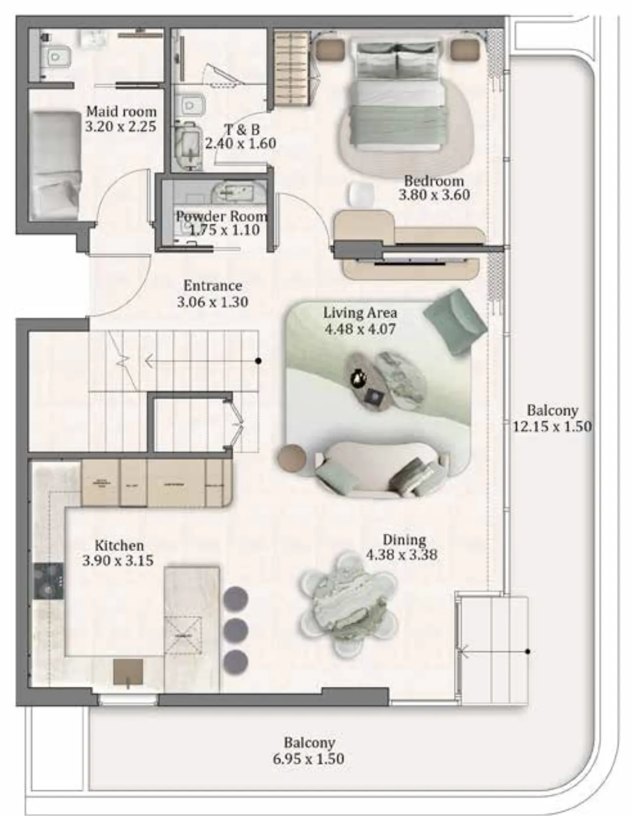 3 bedrooms floor plan
