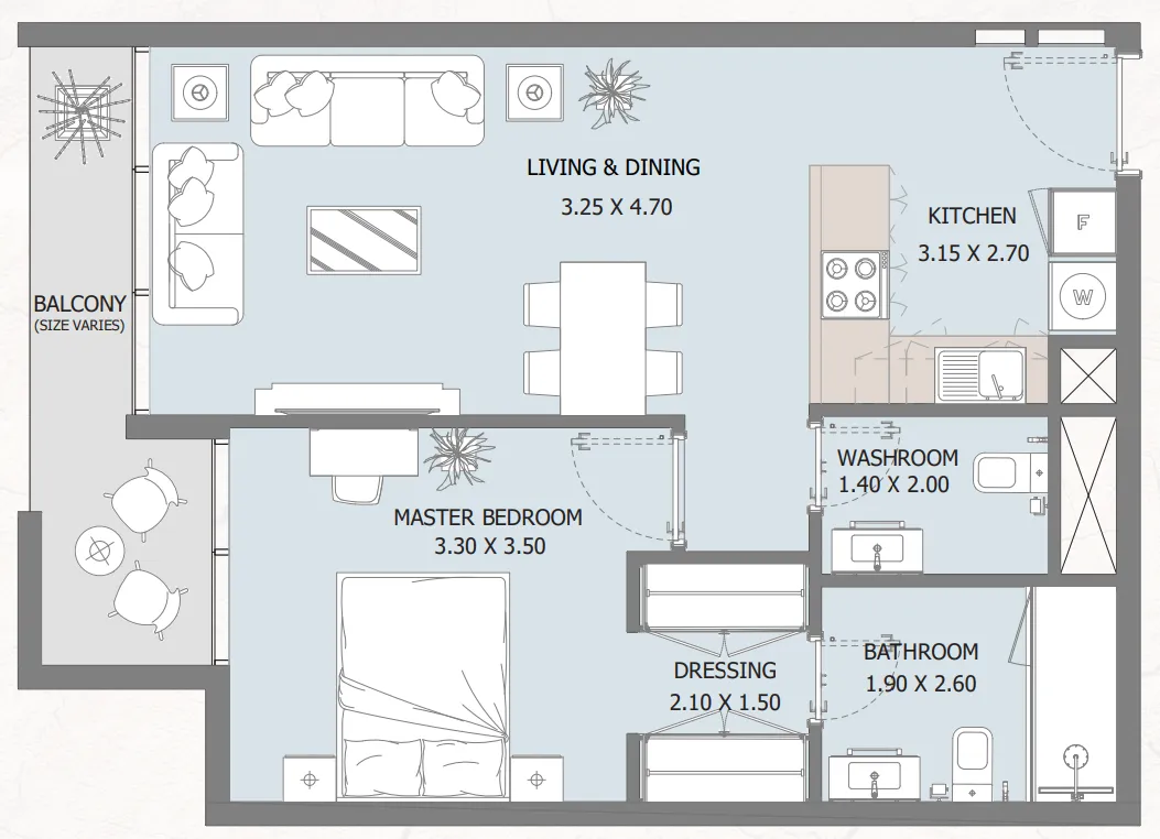 1 bed