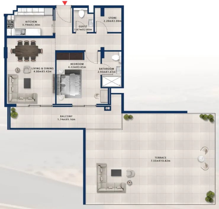 1 bed