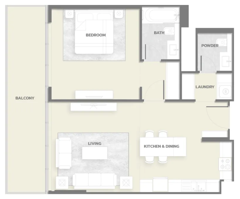 1 bedroom floor plan