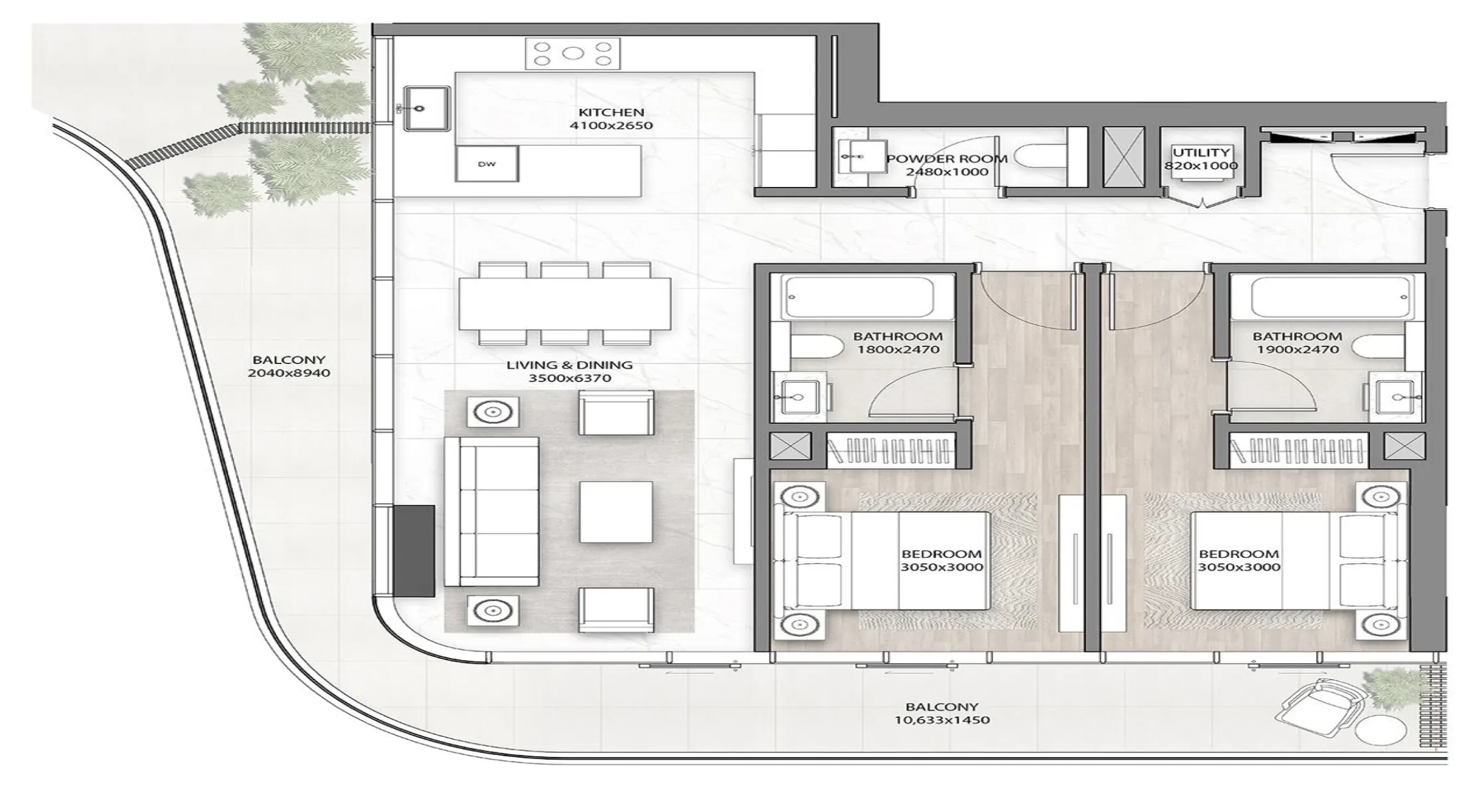 1 bed