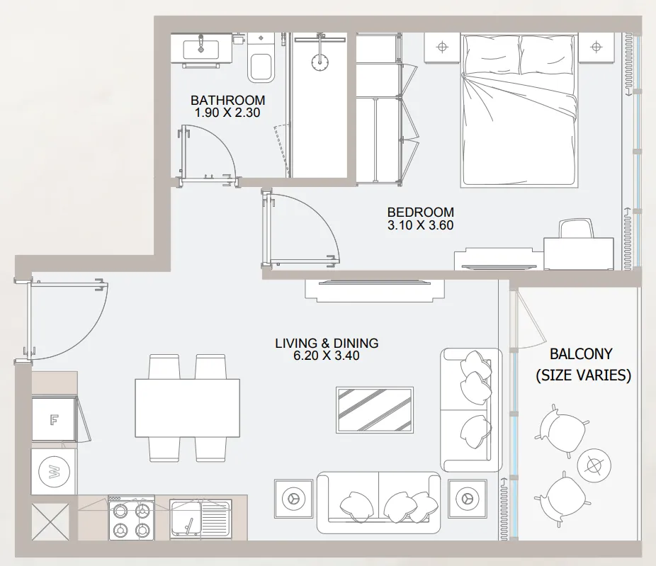 1 bed