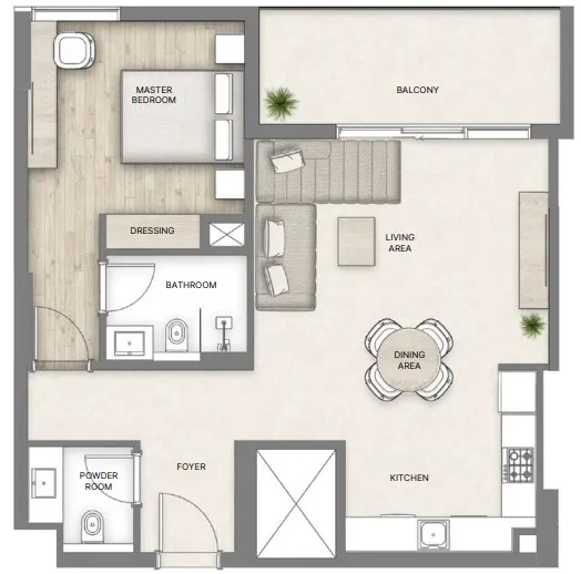 1 bed