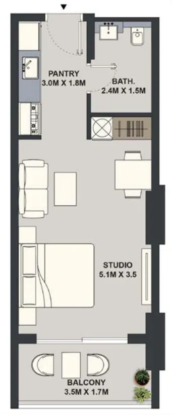 Pantheon Maison Elysee Studio floor plan