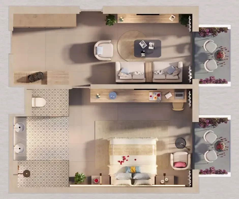 1 bedroom floor plan