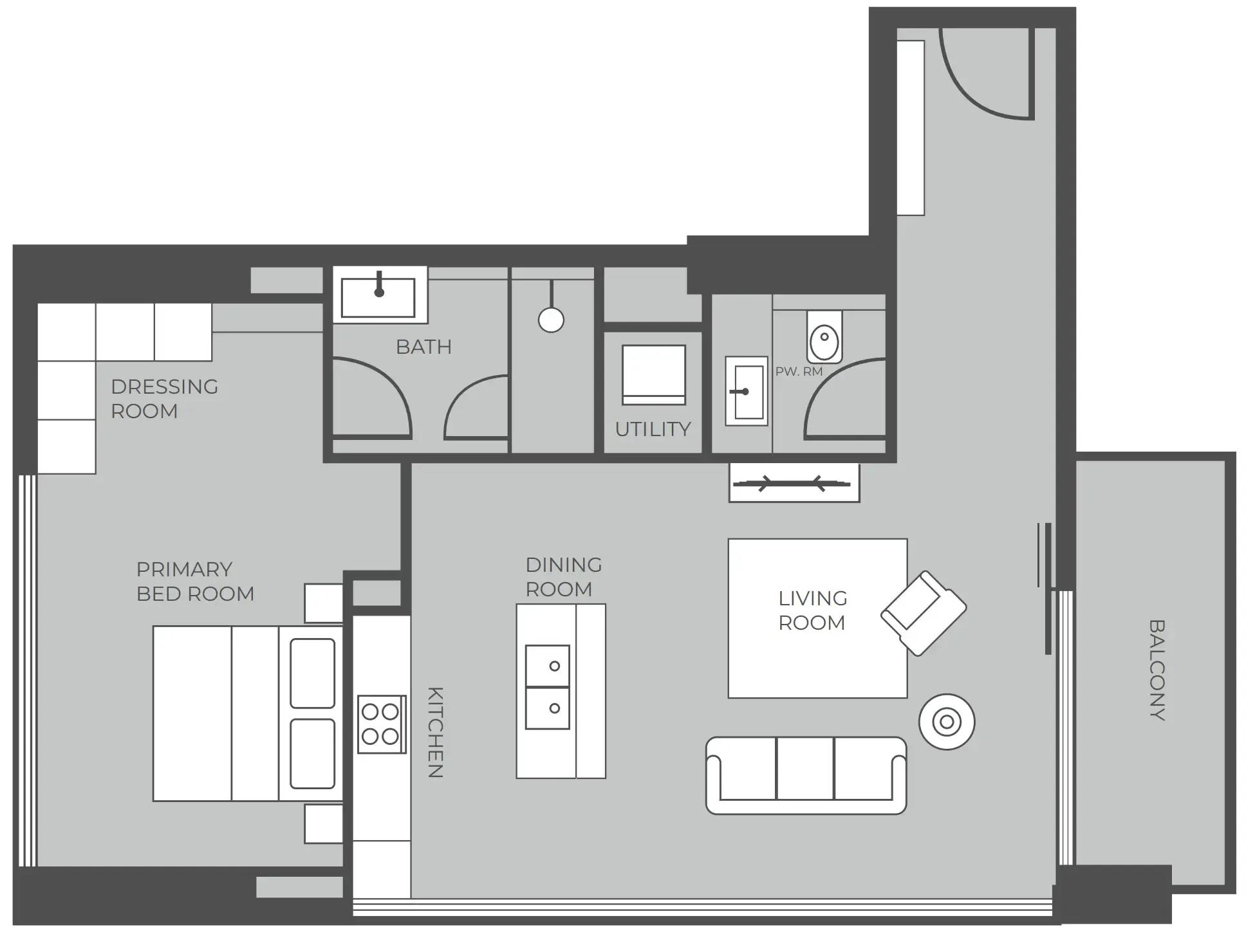 1 bedroom floor plan